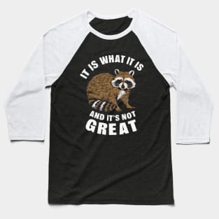 It Is What It Is And It's Not Great, Raccoon Baseball T-Shirt